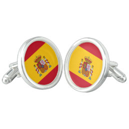 Spanish flag of Spain custom shirt cufflinks