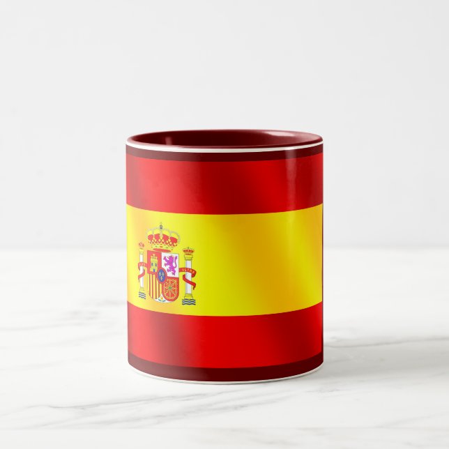 Spanish flag of Spain gifts for Spaniards Two-Tone Coffee Mug (Center)