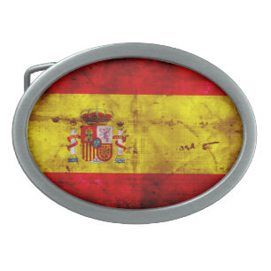 Spanish Flag Oval Belt Buckle