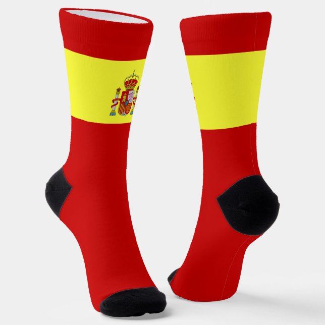 Spanish Flag Patriotic Spain National Pride Socks (Angled)