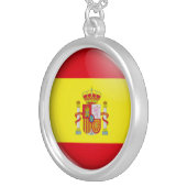 Spanish flag silver plated necklace (Front Right)