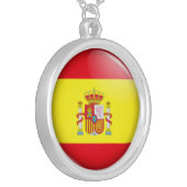 Spanish flag silver plated necklace (Front Left)