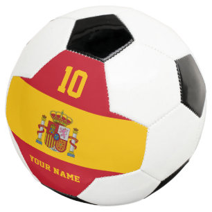 Spanish flag soccer ball with custom jersey number