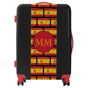 SPANISH Flag   Spain Map Outline   Monogram Luggage
