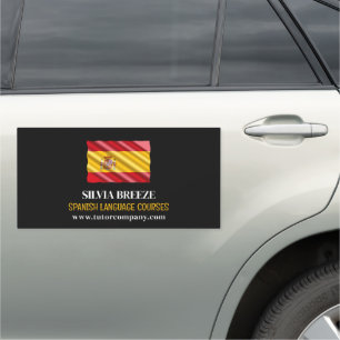 Spanish Flag, Spanish Language Tutor, Teacher Car Magnet