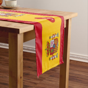 Spanish flag & Sports fans house / Spain Short Tab Short Table Runner