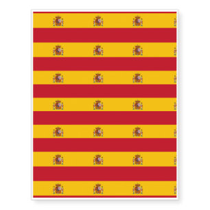 Spanish flag temporary tattoos