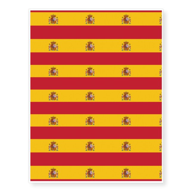 Spanish flag temporary tattoos (Front)