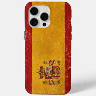 Spanish Flag Vintage Grunge iPhone 15 Pro Max Case