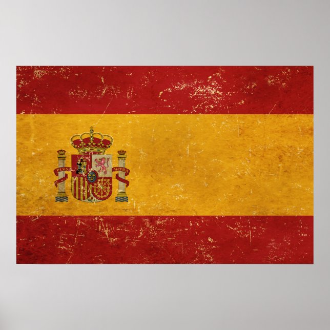 Spanish Flag Vintage Grunge Design Poster (Front)