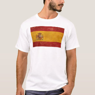 Spanish Flag Vintage Grunge Men's White T-Shirt