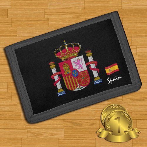 Spanish flag wallet emblem Spain fashion Trifold Wallet