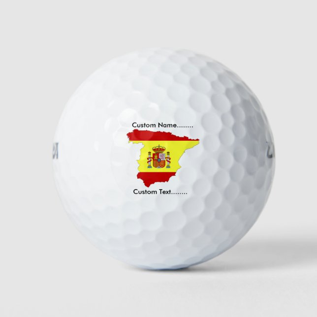 Spanish Flag with Spanish Emblem on a Golf Ball. Balls (Front)