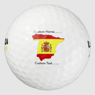 Spanish Flag with Spanish Emblem on a Golf Ball. Balls
