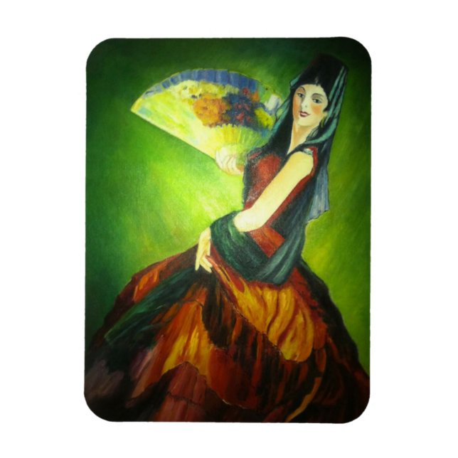 Spanish Flamenco Dancer Painting Magnet (Vertical)