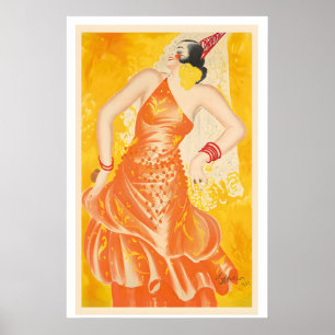 Spanish Flamenco Dancer Spain Vintage Advertising Poster