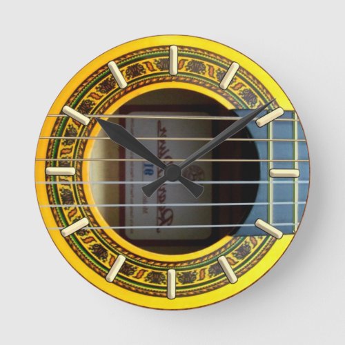 Spanish flamenco guitar round clock