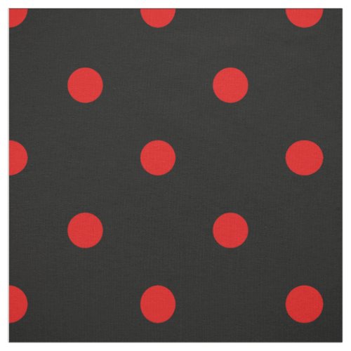 Spanish Flamenco Red and Black Polka Dot Fabric