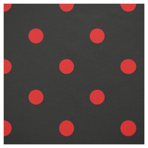 Spanish Flamenco Red and Black Polka Dot Fabric