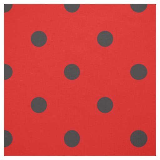 Spanish Flamenco red Black Polka Dot Fabric