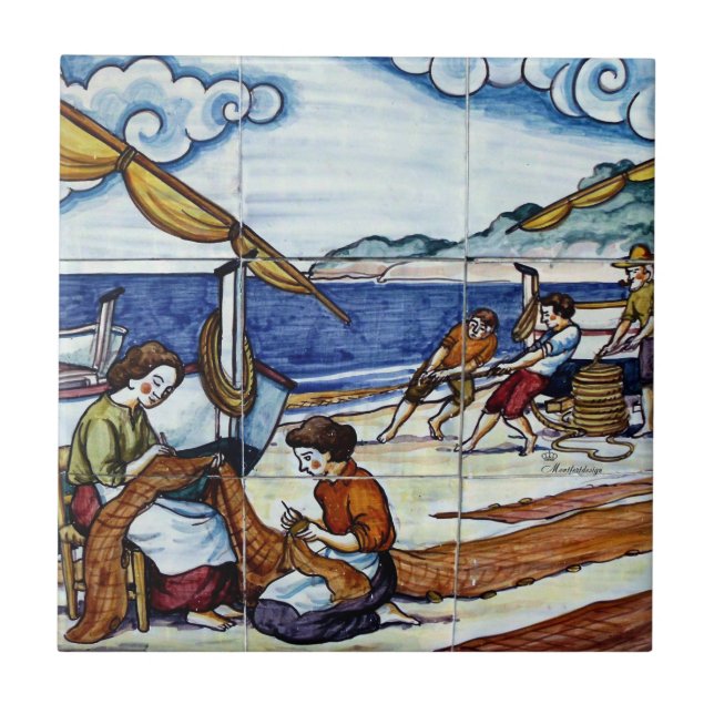 Spanish Fliese Fischer Ceramic Tile (Front)