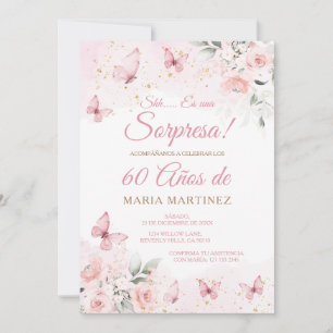 Spanish Floral Fiesta Sorpresa 60 Años Birthday Invitation