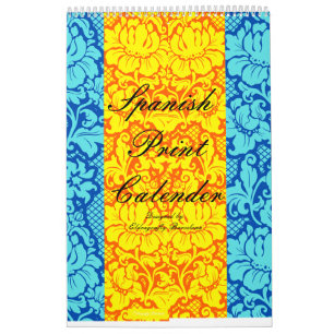 Spanish floral print calendar