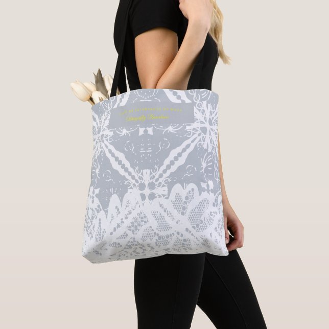Spanish floralart patterns- grey tote bag (Close Up)