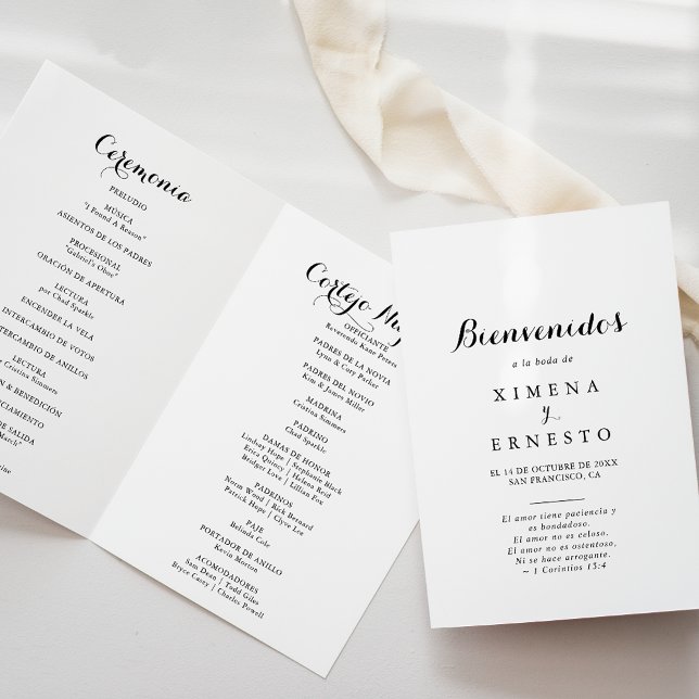 Spanish Folded Wedding Program (Creator Uploaded)