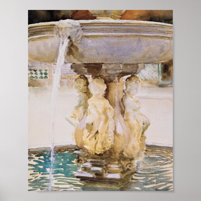 Spanish Fountain (1912) by John Singer Sargent Poster (Front)