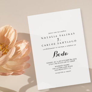 Spanish Front & Back Boda Invitation