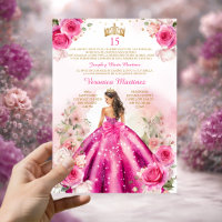 Spanish Fuchsia Pink Princess 15 Años Birthday