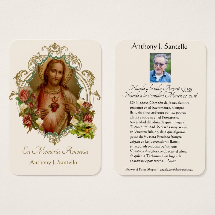 Spanish Funeral Catholic Jesus Memorial Prayer Zazzle