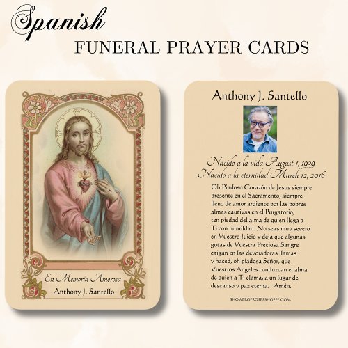 Spanish Funeral Catholic Jesus Memorial Prayer