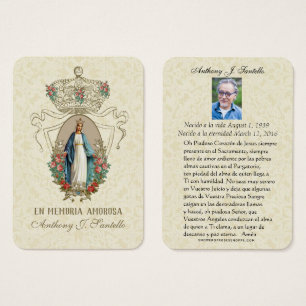 Spanish Funeral Catholic Virgin Mary Memorial Pray