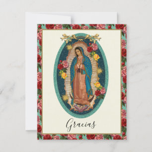 Spanish Funeral Guadalupe Religious Thank You Card