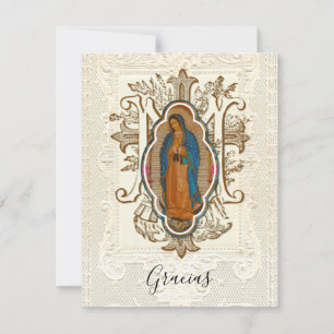 Spanish Funeral Guadalupe Religious Thank You Card