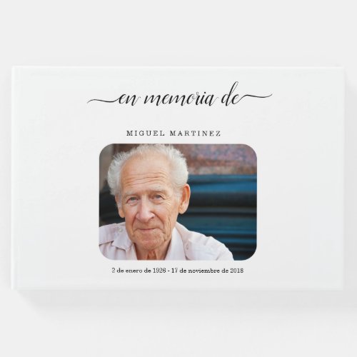 Spanish Funeral Guest Book  Memorial Sign In