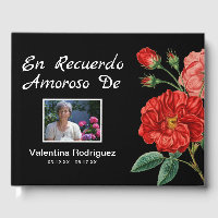 Spanish Funeral Memorial Keepsake | Red Flowers