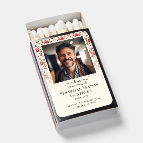 Spanish Funeral Photo Light a Candle Matchboxes
