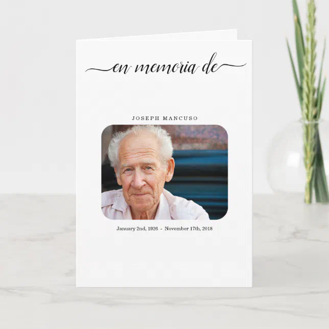 Spanish Funeral Program Memorial Service Pamphlet Zazzle