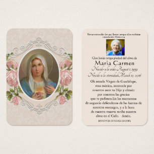 Spanish Funeral Religious Virgin Mary  Holy Prayer