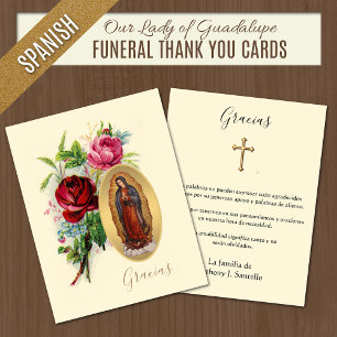 Spanish  Funeral Sympathy Holy Card Thank You