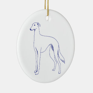 Spanish Galgo breed Ceramic Ornament