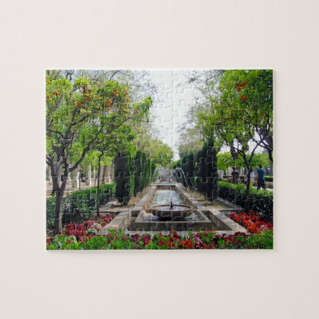 Spanish Garden Fountain Jigsaw Puzzle (Horizontal)