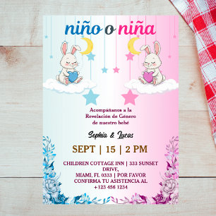 spanish gender reveal Nino o Nina Invitation