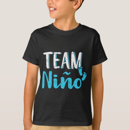 Spanish gender reveal team nio boy mexican baby p T_Shirt