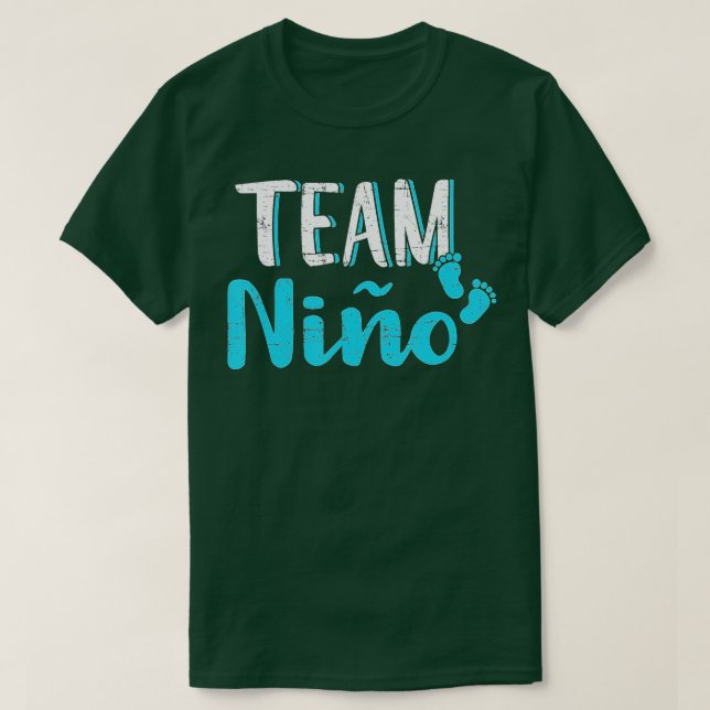 Spanish gender reveal team nio boy mexican baby pa T-Shirt (Design Front)