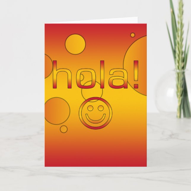 Spanish Gifts: Hello / Hola Face Card (Front)