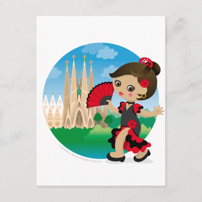 Spanish girl postcard (Front)